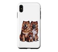 Custodia per iPhone XS Max Schizzo e disegno della famiglia di cuccioli di Chow Chow.