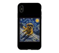 Custodia per iPhone XS Max Sci Golden Retriever Art Sciatore Cane su Ski Hill
