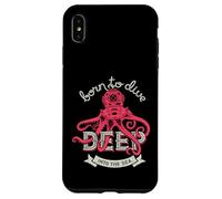 Custodia per iPhone XS Max Scuba Born To Tuffarsi nelle profondità del mare - Casco da subacqueo Octopus
