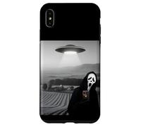 Custodia per iPhone XS Max Selfie fantasma horror viso spaventoso con UFO alieno Halloween