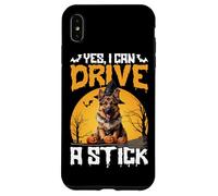Custodia per iPhone XS Max Sì, posso guidare un bastone, pastore tedesco, Halloween