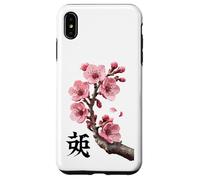 Custodia per iPhone XS Max Simbolo dell'anima dei fiori di ciliegio Rami Rosa Petali Emblema