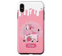 Custodia per iPhone XS Max Simpatica mucca rosa Kawaii, Strawberry Milk Girl