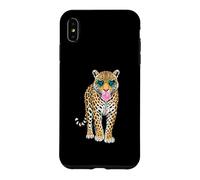 Custodia per iPhone XS Max Simpatica pantera con occhiali a forma di cuore in gomma da masticare Sassy Animal Art