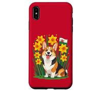Custodia per iPhone XS Max Simpatico cane corgi tra narcisi che sostengono il Galles