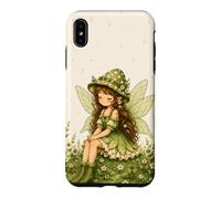 Custodia per iPhone XS Max Simpatico caso verde della natura capricciosa di Cottagecore dei funghi