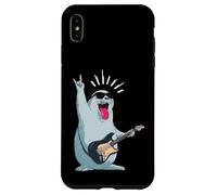Custodia per iPhone XS Max Simpatico sigillo Rockstar che suona la chitarra divertente design animale