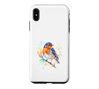 Custodia per iPhone XS Max Simpatico Uccellino Acquerello Schizzi Colorati