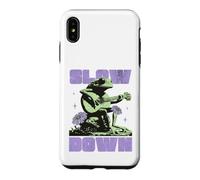 Custodia per iPhone XS Max Slow Down Frog Playing Guitar Relax & Enjoy Your Life