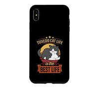 Custodia per iPhone XS Max Smoking Cat Life Is The Best Life Retro Vintage Style