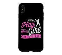 Custodia per iPhone XS Max So che gioco come una ragazza cerca di tenere il passo Baseball Girl