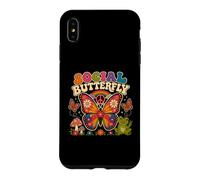 Custodia per iPhone XS Max Sociale Farfalla Hippie Fiore Potenza Pace Vibes Ragazze Felice