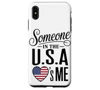 Custodia per iPhone XS Max Someone In The U S A Loves Me Heart Flag