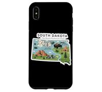 Custodia per iPhone XS Max South Dakota Mappa del Dakota del Sud con il Monte Rushmore