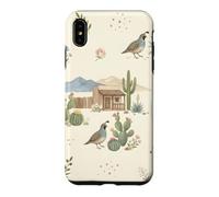 Custodia per iPhone XS Max Southwestern Ranch Bunny Uccello Cactus Paese Acquerello