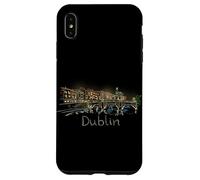 Custodia per iPhone XS Max Souvenir da viaggio con la notte di Dublino, idea regalo panoramica della città