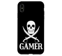 Custodia per iPhone XS Max Spade pirata del giocatore con l'attrezzatura di gioco del cranio per i giochi dei pirati