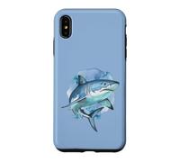 Custodia per iPhone XS Max Squalo feroce nei toni del blu