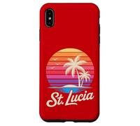 Custodia per iPhone XS Max St Lucia Caraibi Vacanza Retro anni '80 Tropicale