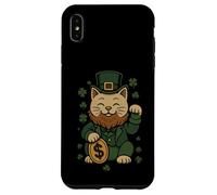 Custodia per iPhone XS Max St Patrick's Day Cat Statue Lucky Clover Charm Adult Kids