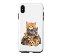 Custodia per iPhone XS Max Stacked Cute Cats - Divertente squadra di gattini per gli amanti dei gatti