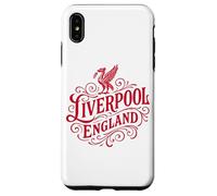 Custodia per iPhone XS Max Stampa vintage Liverpool England Liverbird rossa