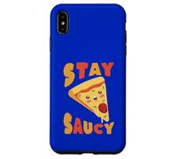Custodia per iPhone XS Max Stay Saucy Pizza Slice Divertente Cibo Umorismo