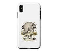 Custodia per iPhone XS Max Stay Weird Timothys Curious Raccoon Design Divertente Citazione