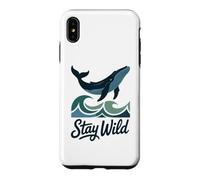 Custodia per iPhone XS Max Stay Wild Cute Blue Whale Amante Ocean Marine Life Waves