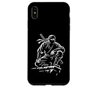 Custodia per iPhone XS Max Stealth Warrior Ninja Crouch Line Art Katana Graphic Icona