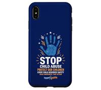 Custodia per iPhone XS Max Stop agli abusi sui minori Proteggere la consapevolezza dei bambini indossando blu
