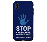 Custodia per iPhone XS Max Stop agli abusi sui minori Proteggere la consapevolezza dei bambini indossando blu
