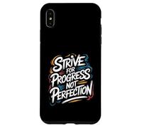 Custodia per iPhone XS Max Strive for Progress, Not Perfection - Citazione motivazionale