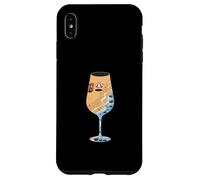 Custodia per iPhone XS Max Summer Sand Beach Bicchiere di vino con oceano