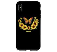 Custodia per iPhone XS Max Sunflower Keep Positive Butterflies Quotes Butterfly