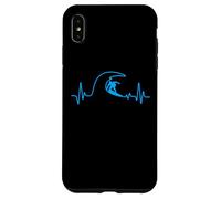 Custodia per iPhone XS Max Surfer Heartbeat Surfing Heart Pulse - Tavola da surf Big Wave Fun