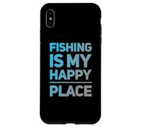 Custodia per iPhone XS Max Testo umoristico divertente pescatori pesca è il mio posto felice