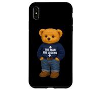 Custodia per iPhone XS Max The Man The Legend Funny Teddy Bear Humor Quotes Sayings