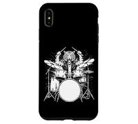 Custodia per iPhone XS Max Tiger Drummer Rock Wild Animal Suonare la batteria
