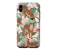 Custodia per iPhone XS Max Tiger in Tropical Palms Safari Theme