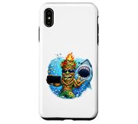 Custodia per iPhone XS Max Tiki Man Shark Selfie - Isola divertente Ocean Vibes Tropical