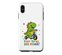 Custodia per iPhone XS Max Tiny Trike Big Roar Dinosaur Cute Dino Equitazione Triciclo Bambini