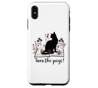 Custodia per iPhone XS Max Turn the Page Books & Cats Black Cat Women Floral Book Lover
