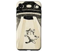 Custodia per iPhone XS Max Ukiyo-e Style UFO che rapisce la pittura artistica a inchiostro di gatto carino