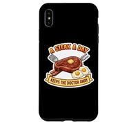 Custodia per iPhone XS Max Una bistecca al giorno tiene lontano il dottore Dieta carnivora Scherzo