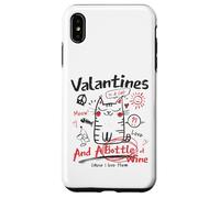 Custodia per iPhone XS Max Valentines Is A Cat And A Bottle Of Wine Cause I Love Them