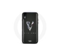 Custodia per iPhone XS Max Vikings Serie Stagione 6 logo V Spada Grigia Fondo Nero