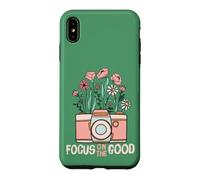 Custodia per iPhone XS Max Vintage Focus On The Good Wildflower Camera Happy Thoughts