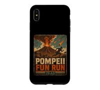 Custodia per iPhone XS Max Vintage Pompei Fun Run Antico Roma Vulcano Eruzione Umorismo