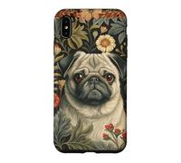 Custodia per iPhone XS Max Vintage Pug Dog William Morris Style Floreale